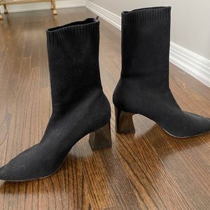 Black sock booties